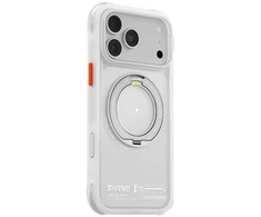 Dėklas Skinarma Atlas MagSafe + besisukantis stovas, skirtas iPhone 18 Pro Max / 17 Pro Max, baltas
