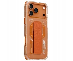 „Skinarma Helio“ dėklas, skirtas „iPhone 17 Pro Max“, magnetinis įkrovimas ir laikiklis, oranžinis