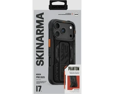 Skinarma „Phantom“ dėklas, skirtas „iPhone 17 Pro“, magnetinis įkrovimas ir laikiklis, juodas