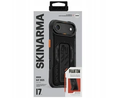 „Skinarma Phantom“ dėklas, skirtas „iPhone 17 Air“ magnetiniam įkrovimui ir laikiklio laikikliui, juodas