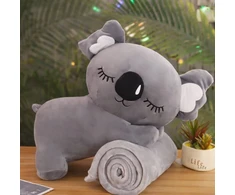Skleplolki Pliušinių žaislų talismanas didelis pliušinis žaislas 3in1 pagalvė su antklode Koala pilka (TR-K06)
