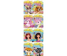 A4 spalvinimo puslapis Blizgučių magija. Pasakų kačiukai. Cinamonek STICKERS SKRZAT 075793