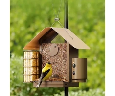 Skrzynkazdrewna Birdfy Feeder Metal V - karmnik dla ptaków su kamera