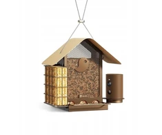 Skrzynkazdrewna Birdfy Feeder Metal V - karmnik dla ptaków su kamera