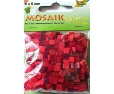 Skrzynkazdrewna Mozaikiniai akmenukai 5x5mm raudoni