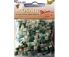 Skrzynkazdrewna Mozaikiniai marmuriniai akmenukai 5x5mm žali