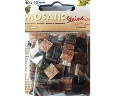 Skrzynkazdrewna Mozaikiniai marmuriniai akmenukai 10x10mm rudi