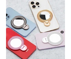 OEM telefono stovas CIRCLE MIRROR - priklijuojamas - auksinis