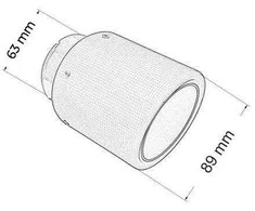Slide Duslintuvo antgalis 89 mm įvadas 63 mm anglies kilimėlis
