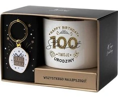 Slowmoose Dovanų rinkinys na urodziny 100 Lat balta ir-auksinė