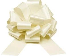Party Deco Dekoratyvinis kaspinas 40cm 1 vnt kreminis