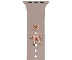 TFO Pin Charms set for watch straps bow rose auksinis