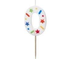 Slowmoose PartyDeco wieczka urodz.Cyfra 0 balta konfetti 5,5cm 39933