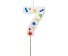 Slowmoose PartyDeco wieczka urodz.Cyfra 7 balta konfetti 5,5cm 40212