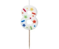 Slowmoose PartyDeco wieczka urodz.Cyfra 8 balta konfetti 5,5cm 40250