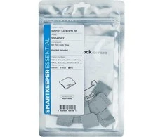 Šakotuvas „Smart Keeper SmartKeeper MSD04P1GY“ 10 „Micro SD“ kortelių prievadų blokatorių be užrakto rakto, maži, pilki, SLSART-0322 SLSART0322 (SLSART-0322)