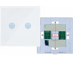 SMART WIFI LIGHT SWITCH dvigubas baltas ART oem