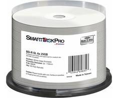 „Smartdisk BD-R“, baltos spalvos, spausdinimui rašaliniu būdu, 25 GB, velenas, 69835, 50 vnt. pakuotė, duomenų archyvavimui