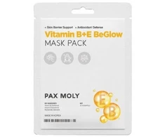 PaxMoly Be Glow Vitamin B+E Brightening &amp; Illuminating Sheet Mask Face Day &amp; Night, 25 ml