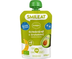 Vaisių putėsiai tūbelėje vaikams Mėlynių ir avokadų ekologiškas 6m+ 100G Smileat
