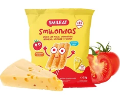 Traškus Smileat Smilondas Ekologiškas pomidorų sūrio užkandis vaikams po 15M 25G