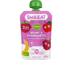 Vaisių putėsiai be cukraus vaikams Aviečių ekologiškas jogurtas 9m+ 100g Smileat