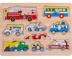 SMILY PLAY SPW83612 Medinės dėlionės transporto priemonės