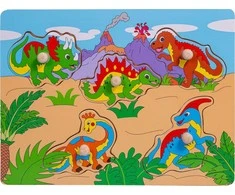 SMILY PLAY SPW83597 Dinozaurai medinės dėlionės