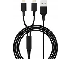 Smrter Hydra Duo USB Ladekabel 2x Lightning-Anschluss USB laidas (1,2 m), juodas