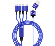 Smrter smrter Hydra ELITE 6in1 Nylon-Ladekabel USB kabelis Tipas Lightning, mėlyna mažmeninė prekyba