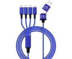 Smrter smrter Hydra ELITE 6in1 Nylon-Ladekabel USB kabelis tipas USB-C, tamsiai mėlyna mažmeninė prekyba