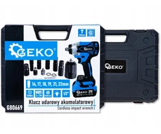 Smūginis veržliasukis Geko Akumuliatorinis bezszczotkowy 350Nm 2x3.0Ah 21V – komplektas XXL (5) (5903418302900)