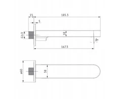 Cersanit INVERTO CHROME SIENOS VONIOS STANGAS
