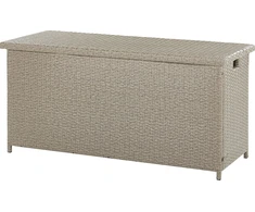 Beliani Skrzynia ogrodowa MODENA Technorattan 126 cm 46 cm Beżowoszary