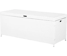 Beliani Garden Box MODENA Technorattan 158 cm 63 cm Baltas