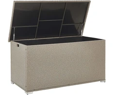 Beliani Garden Box MODENA Technorattan 155 cm 75 cm rusvai gelsvas-pilka
