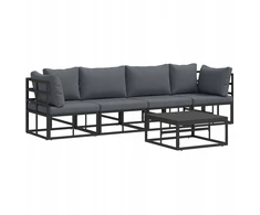 Sodo Sofų Rinkinys 5 pcs Juoda metalas