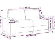 Dvivietė sofa, 180x77x82 cm, linas