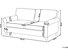 Beliani Trivietė sofa RONNEBY veliūrinė tamsiai pilka