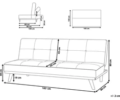 Beliani Trivietė sofa lova FROYA Šviesiai pilka