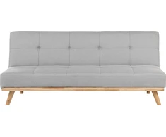 Beliani Trivietė sofa lova FROYA Šviesiai pilka