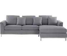 Beliani Kampinė sofa OSLO 4 asmenų, šviesiai pilka, kairinė