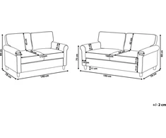 Sofa Beliani 5 vietų svetainės baldų komplektas RONNEBY šviesiai rudas