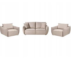 Sofa Beliani 5 vietų poilsio baldų komplektas KUNES smėlio spalvos