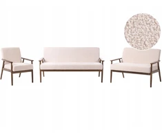 Sofa Beliani 6-vietų svetainės baldų komplektas ESRUM Boucle tamsiai ruda/smėlio spalvos