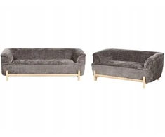 Sofa Beliani 5 vietų svetainės baldų komplektas ALNOR, šenilinis, rudas