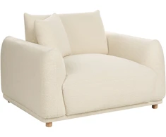 Sofa Beliani 5 dalių svetainės baldų komplektas JUBEK Boucle, kreminės baltos spalvos