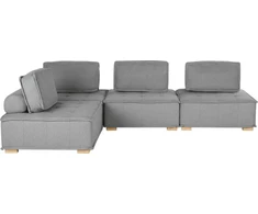 Beliani 4 vietų modulinė sofa TIBRO dešininė Pilka