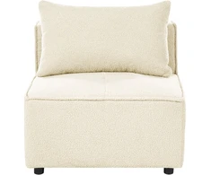 Sofa Beliani Vienvietis modulis AXEBO, kreminės baltos spalvos Boucle
