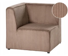 Sofa Beliani Kampinis modulis LEMVIG kairinis smėlio spalvos velvetinis